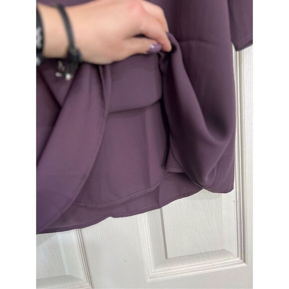 Revolve Krisa Dress Womens Size Small Purple Mini Tunic Deep V-Neck Long Sleeve - Picture 3 of 10